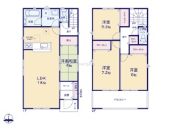 ～使い勝手の良い４ＬＤＫプラン～
・シンプルで使い勝手が良く、人気の高い４ＬＤＫのプランを採用。
・収納もしっかりございますので、お家の中がスッキリと片付きます。
