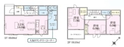 ～広々したＬＤＫを設けたプラン～
・ＬＤＫは何と18帖。ご家族で過ごす空間だからこそ、余裕のある広さでお過ごしくださいませ。
・ご内覧の際は家具の配置などもイメージしてみてくださいね。
